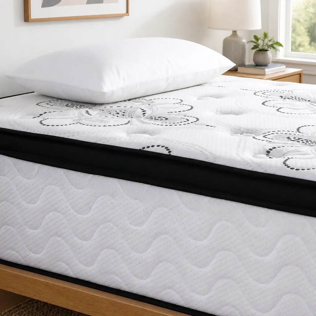 King Single Mattress Pocket Spring Euro Top 30cm Medium Firm Foam Breathable