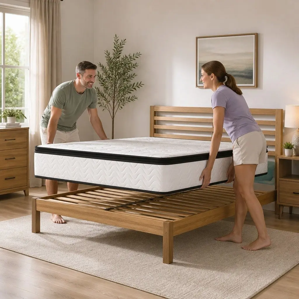 King Single Mattress Pocket Spring Euro Top 30cm Medium Firm Foam Breathable