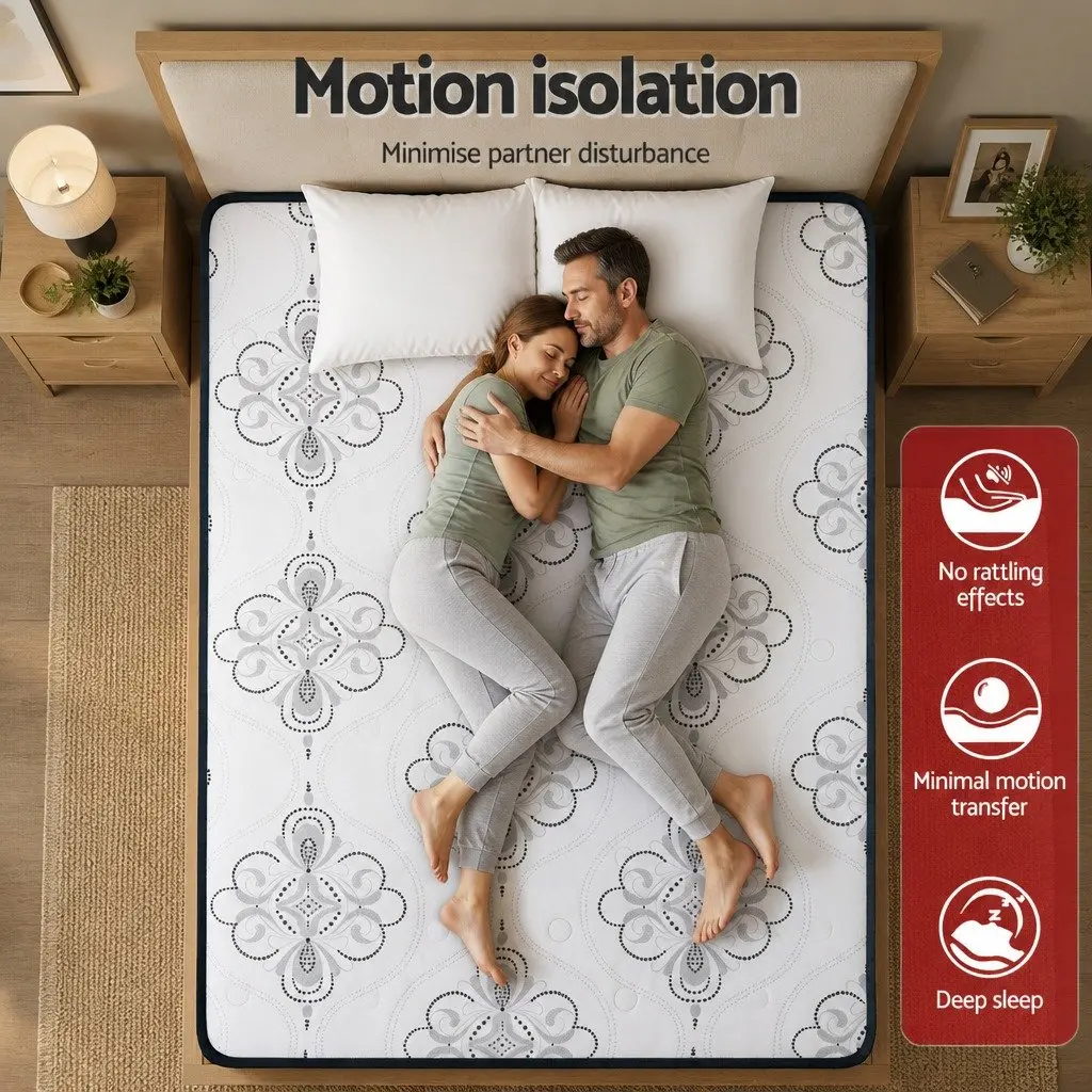 Double Mattress Pocket Spring Euro Top 30cm Medium Firm Foam Bed Mattress