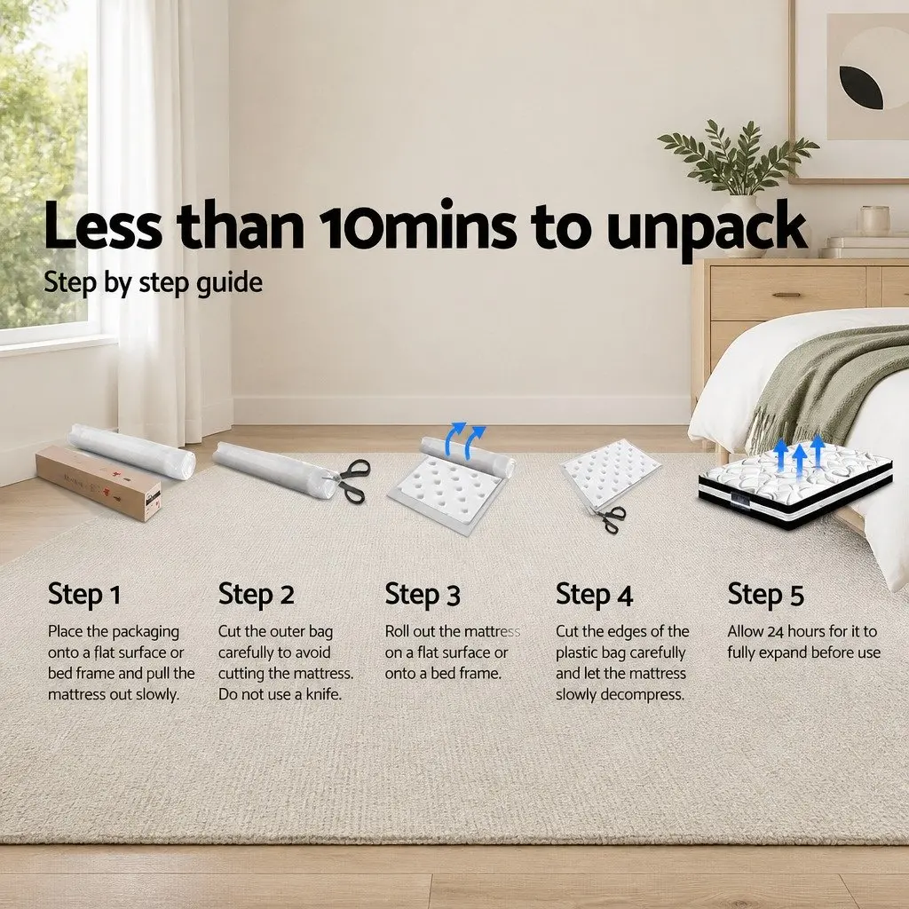 Queen Mattress Extra Firm 23cm Hypoallergenic Dust Mite Resistant