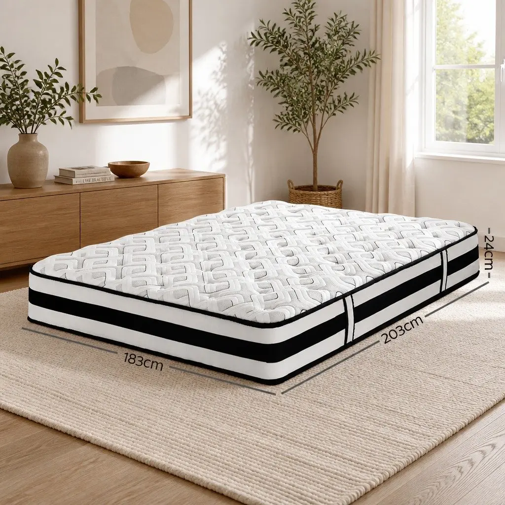 King Mattress Ultra Firm 24cm Pocket Spring Support Grey