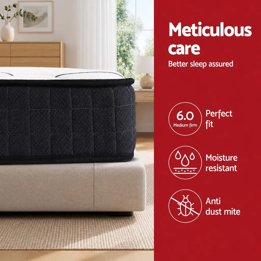 King Single Mattress Medium Firm 16cm Bonnell Spring Foam Support