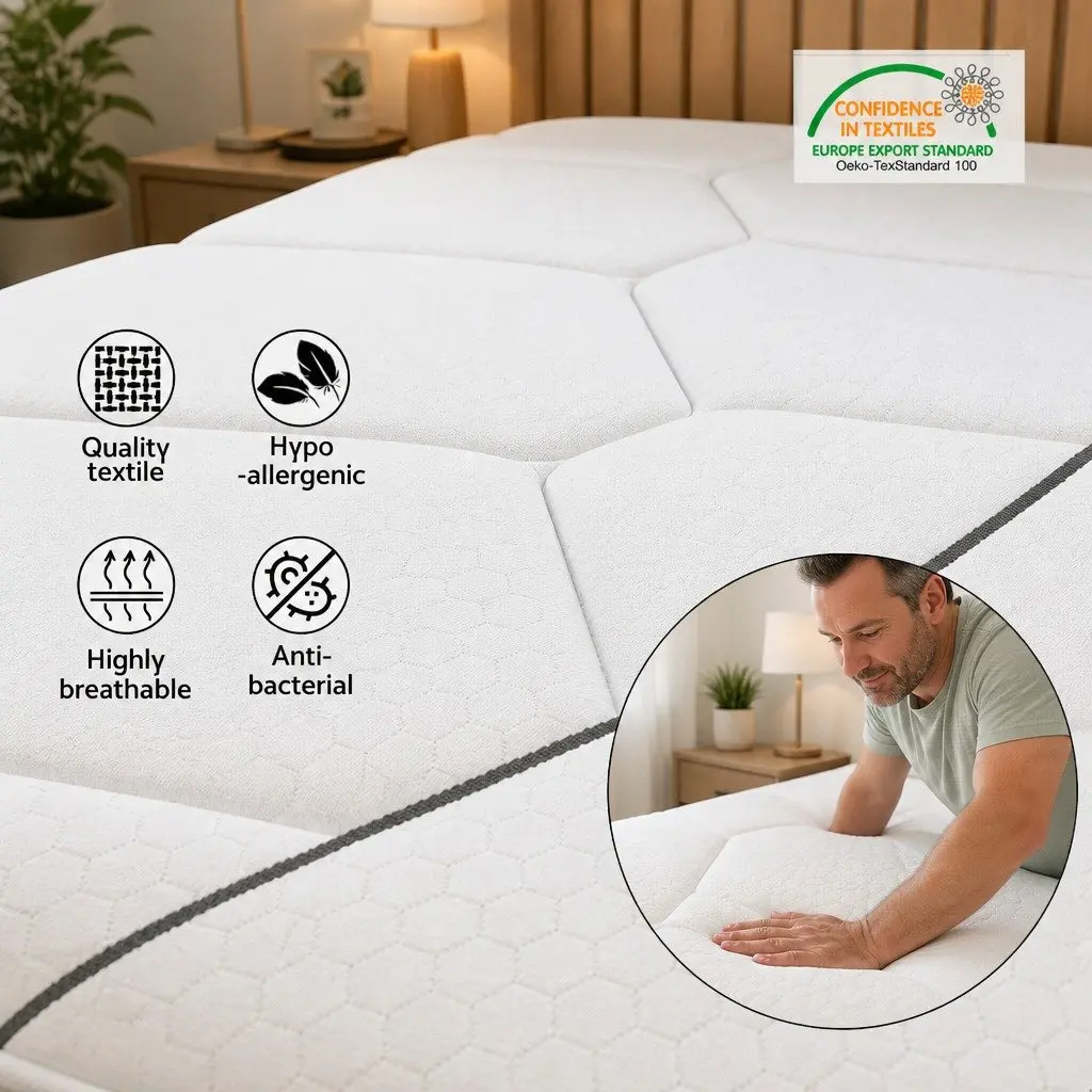 King Single Mattress Medium Firm 16cm Bonnell Spring Foam Support