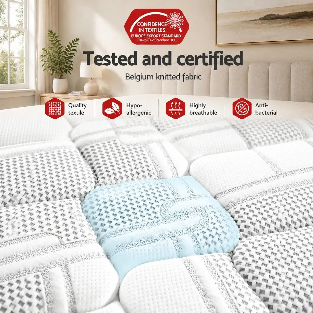 King Single Mattress Flippable 36cm Cool Gel Memory Foam Double-Sided Pocket Spring