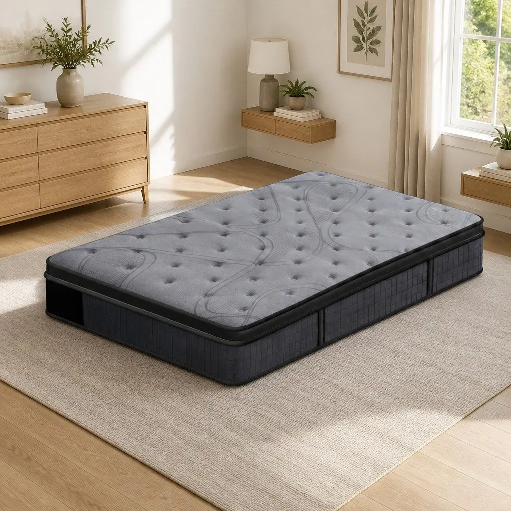 King Single Mattress 33cm 8.0 Extra Firm 7-Zone Pocket Spring Dual-Row Edge