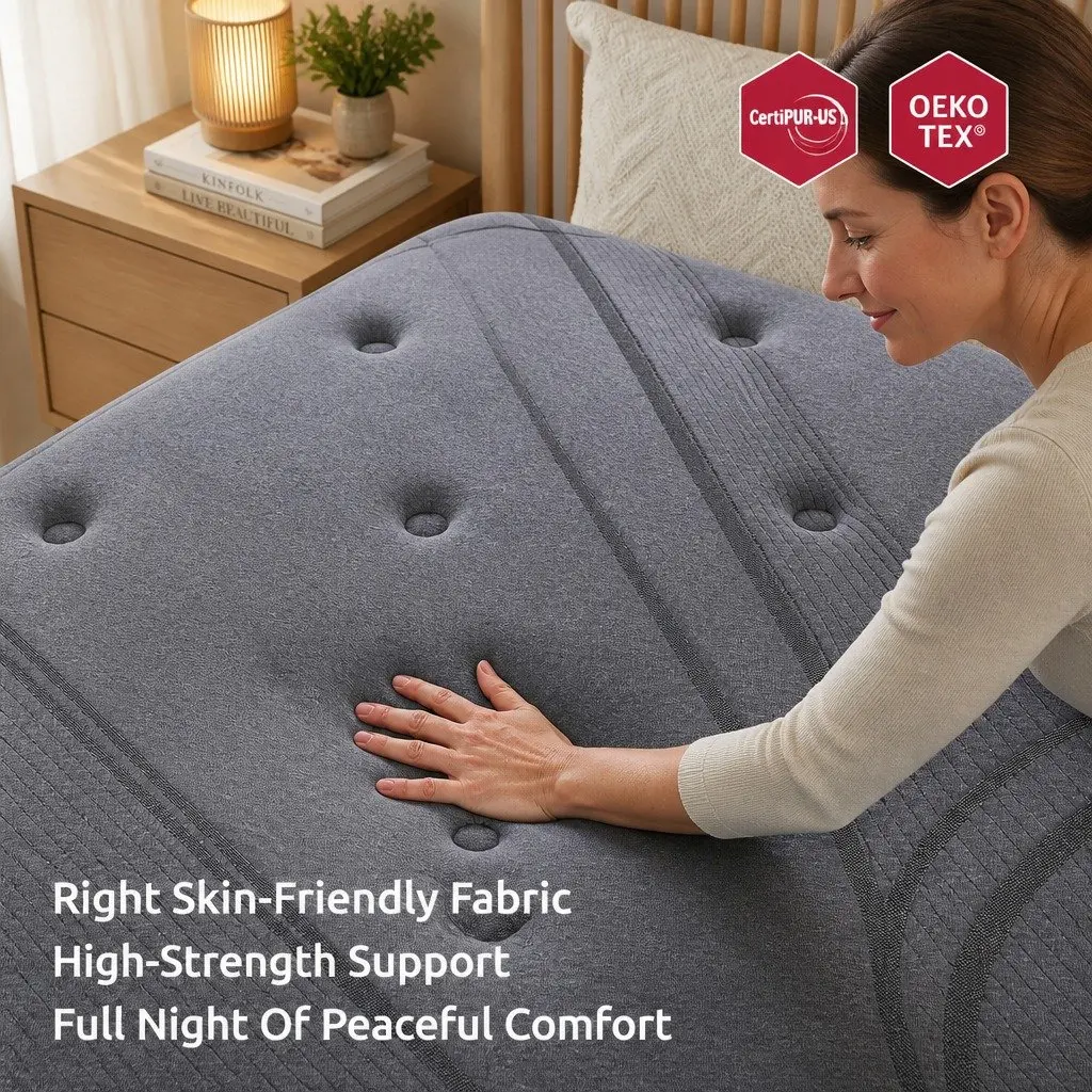King Single Mattress 33cm 8.0 Extra Firm 7-Zone Pocket Spring Dual-Row Edge