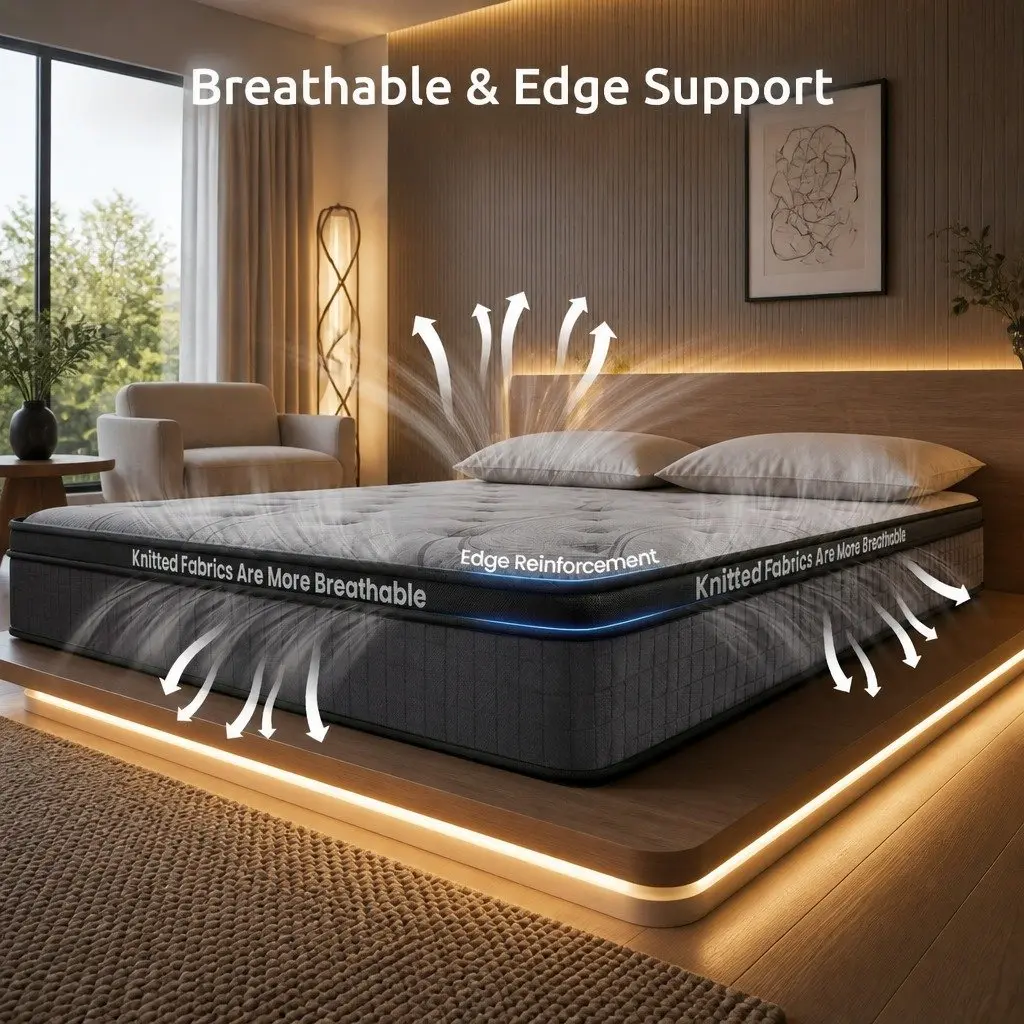 King Single Mattress 33cm 8.0 Extra Firm 7-Zone Pocket Spring Dual-Row Edge