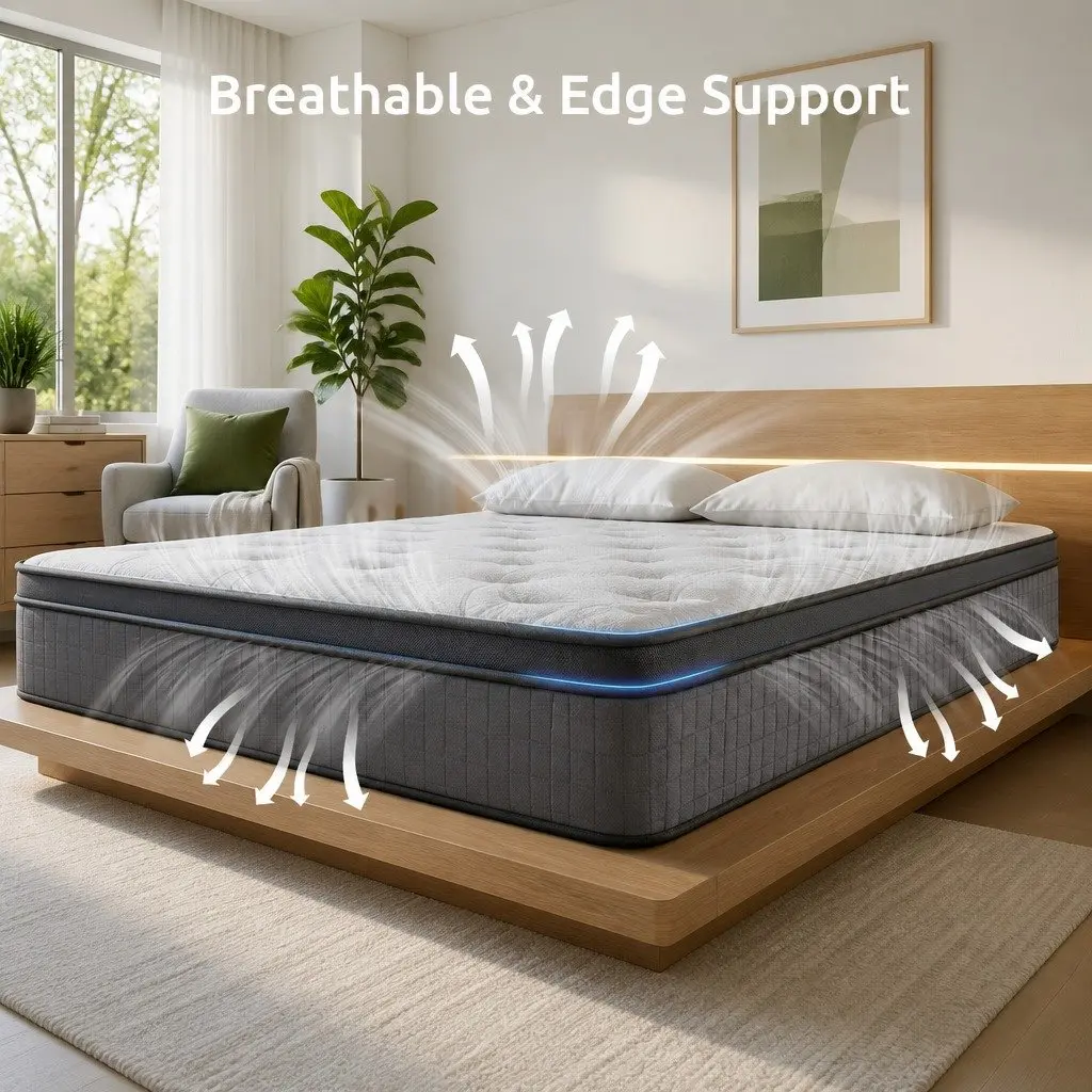 Double Mattress 33cm 7-Zone Pocket Spring 8.0 Extra Firm Dual-Row Edge Support