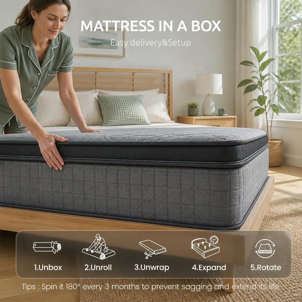 Single Mattress 33cm 7-Zone Pocket Spring 8.0 Extra Firm Dual-Row Edge Support