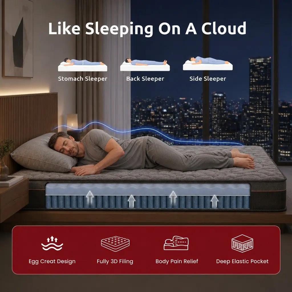 King Single 25cm Hybrid Mattress