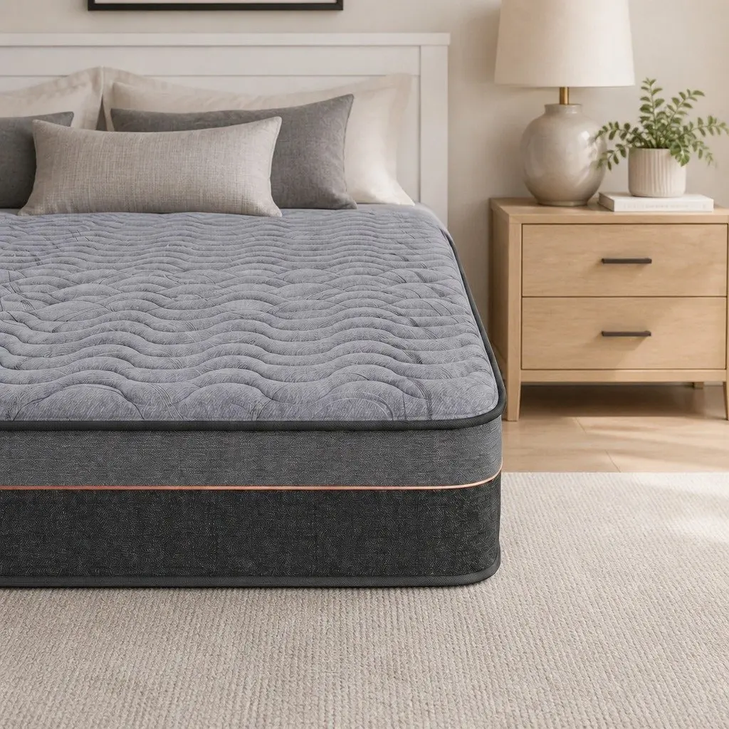 King Size Mattress Hybrid Pocket Spring 25cm with Egg Crate Foam and Bamboo Charcoal