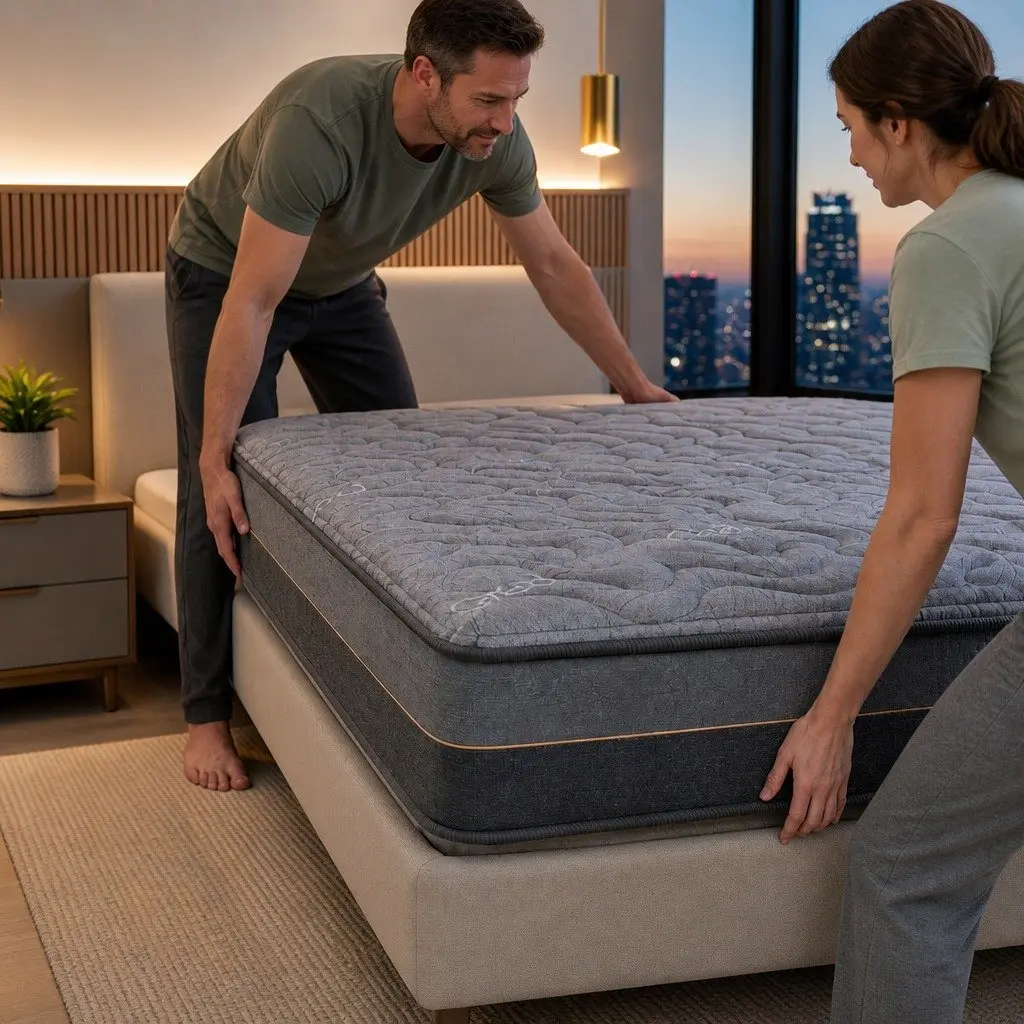 King Size Mattress Hybrid Pocket Spring 25cm with Egg Crate Foam and Bamboo Charcoal