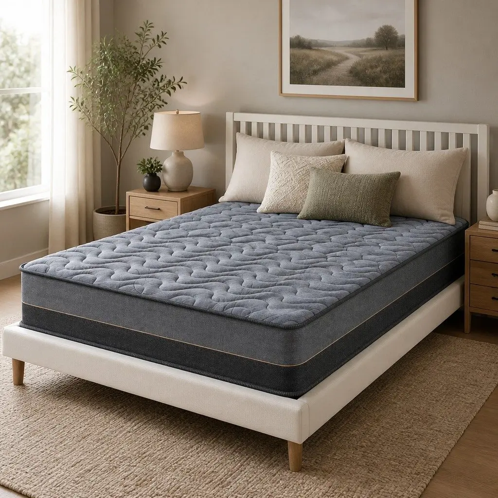King Size Mattress Hybrid Pocket Spring 25cm with Egg Crate Foam and Bamboo Charcoal
