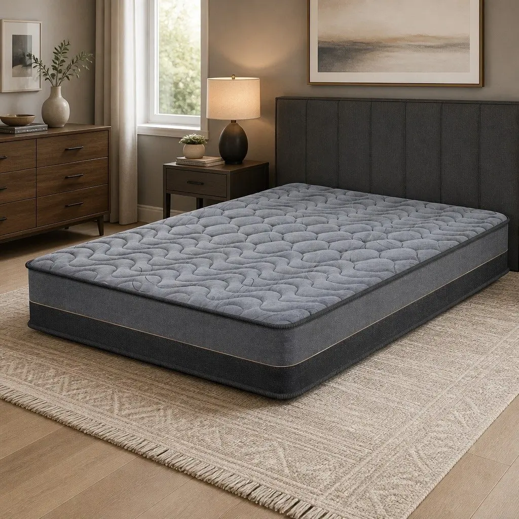 Queen Mattress 25cm Hybrid Pocket Spring Egg Crate Foam Bamboo Charcoal Fabric