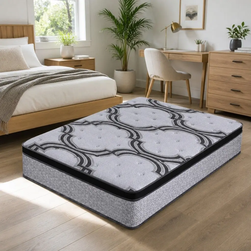 Double Mattress 34cm 5-Zone Pocket Spring Latex Memory Foam Firm Support