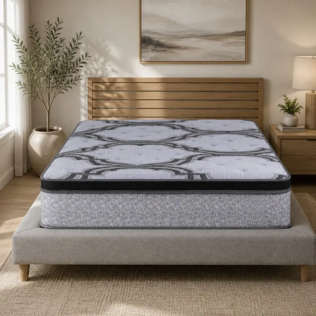 Double Mattress 34cm 5-Zone Pocket Spring Latex Memory Foam Firm Support