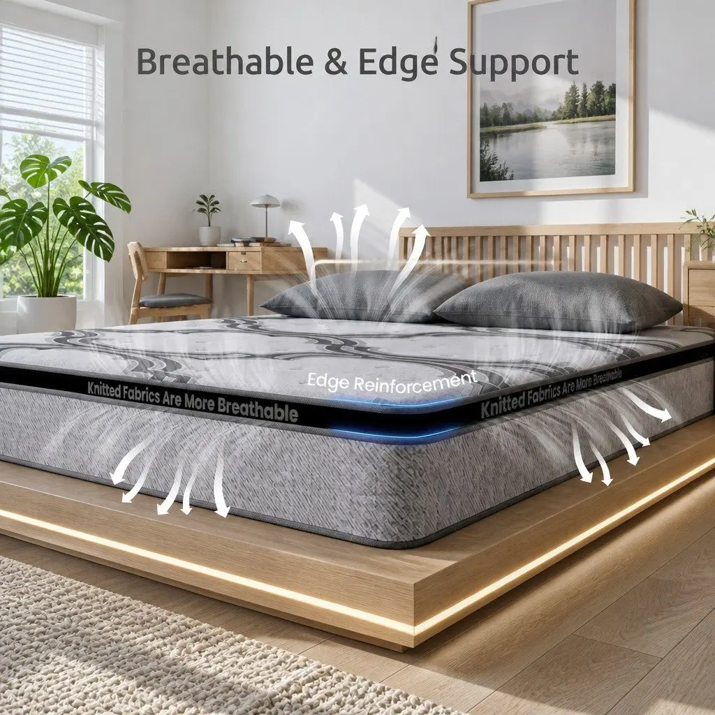 Double Mattress 34cm 5-Zone Pocket Spring Latex Memory Foam Firm Support