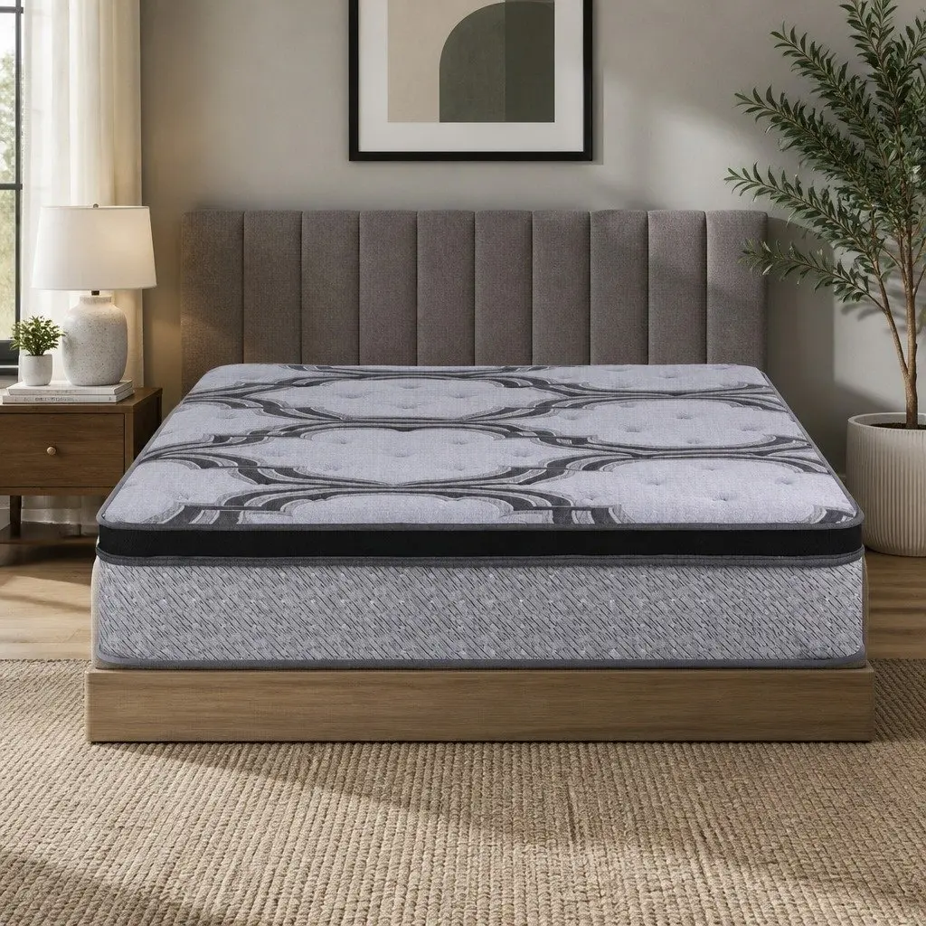 King Size Mattress 34cm Extra Firm Pocket Spring 5-Zone Support Memory Foam