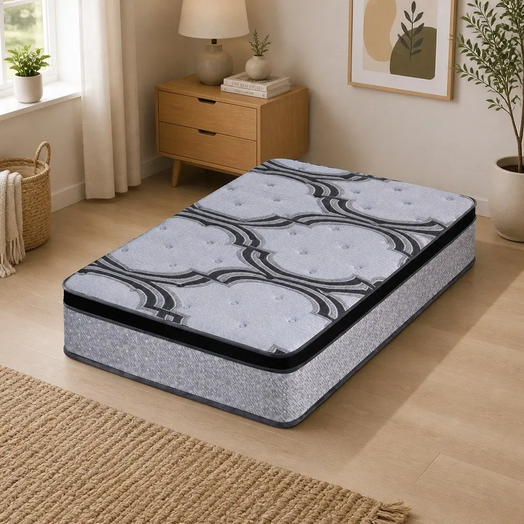 Single Mattress 34cm 5-Zone Pocket Spring Memory Foam Latex Extra Firm Support