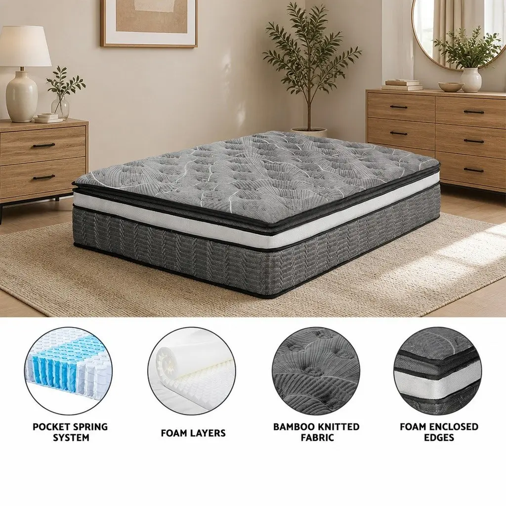 Pocket Spring Queen Mattress with Bamboo Knitted Cover