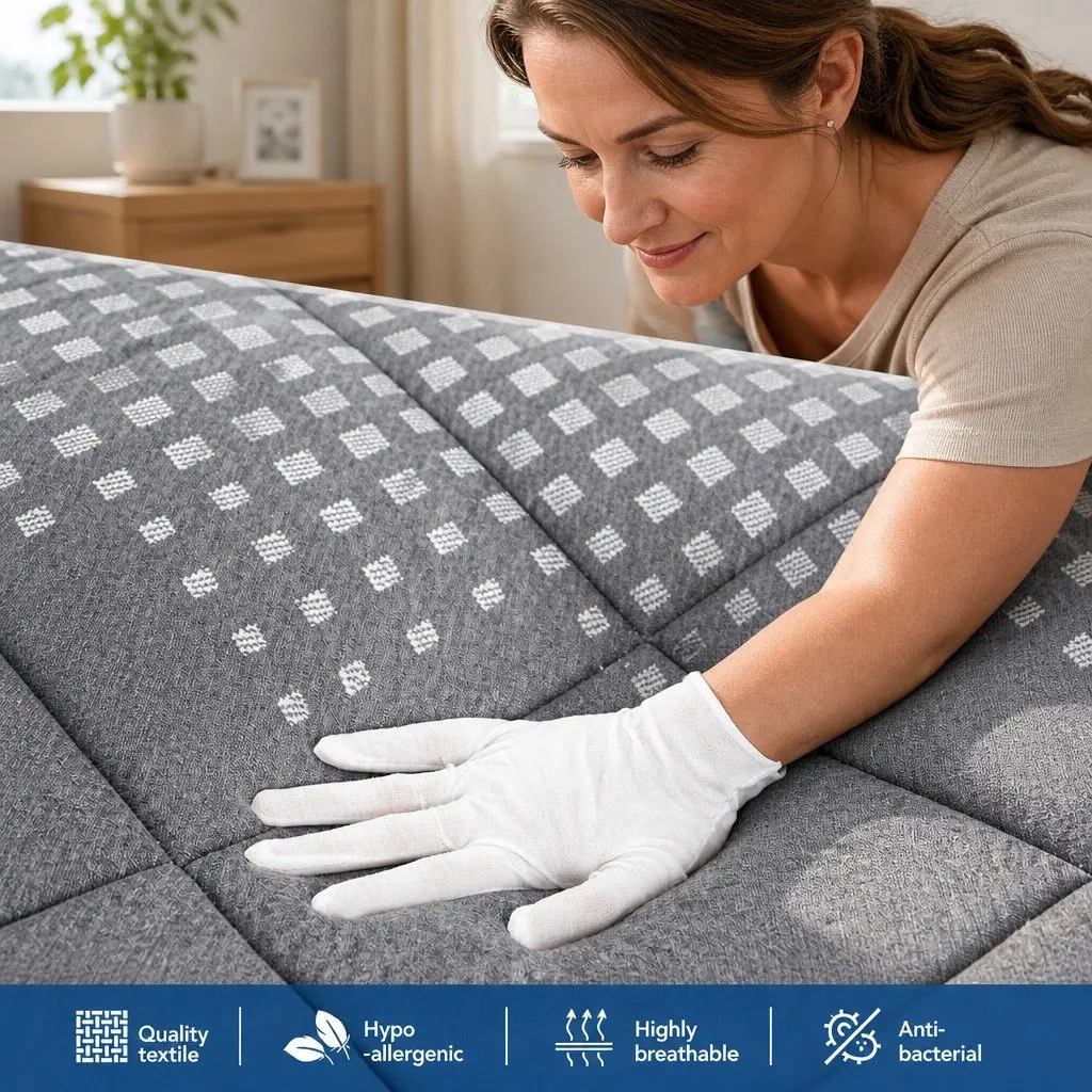 Single Mattress Grey Quilted 18cm Pillow Top Medium Firm Support