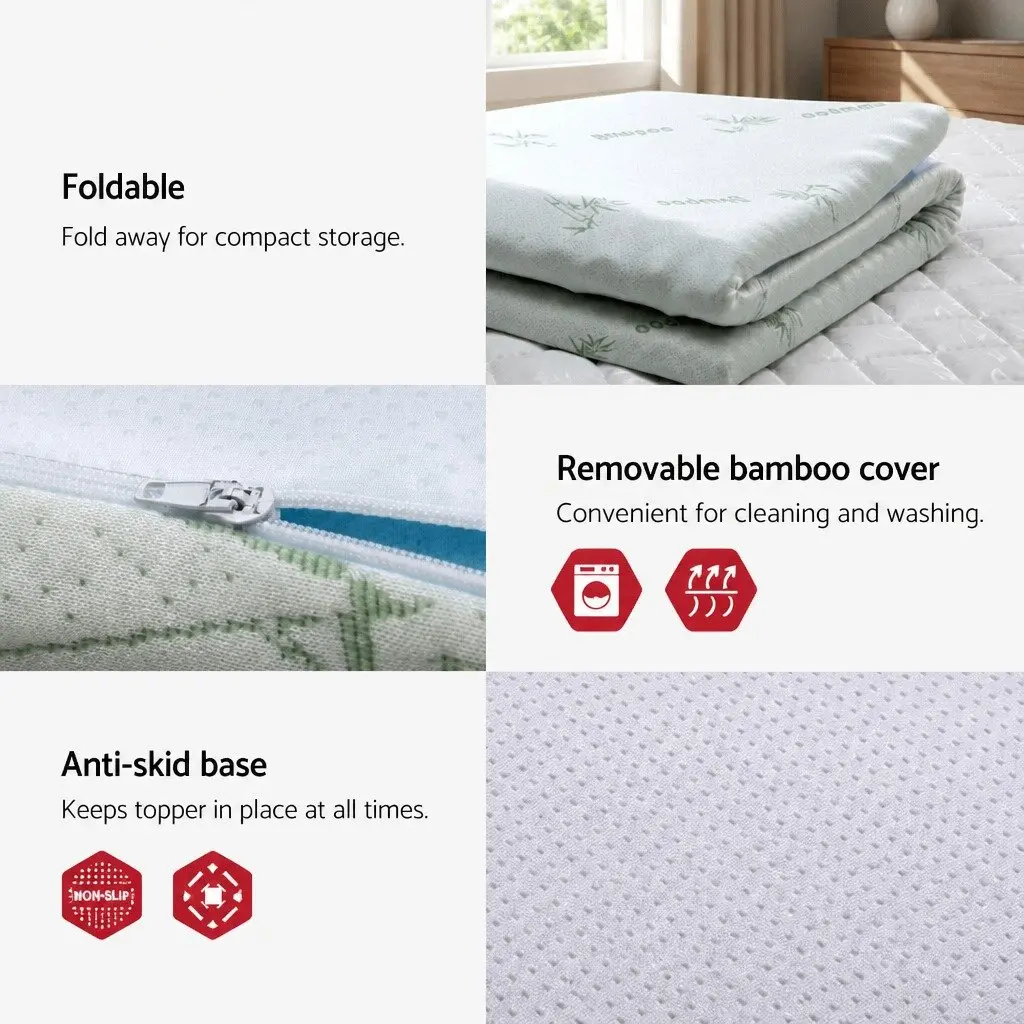 Memory Foam Mattress Topper 7-Zone Double 5cm Comfort Pad Support