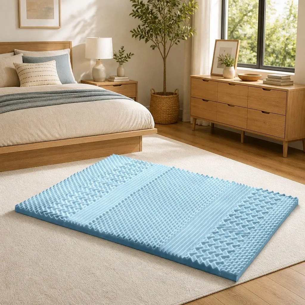 7-Zone King Size Memory Foam Mattress Topper 5cm Thick Contoured Support