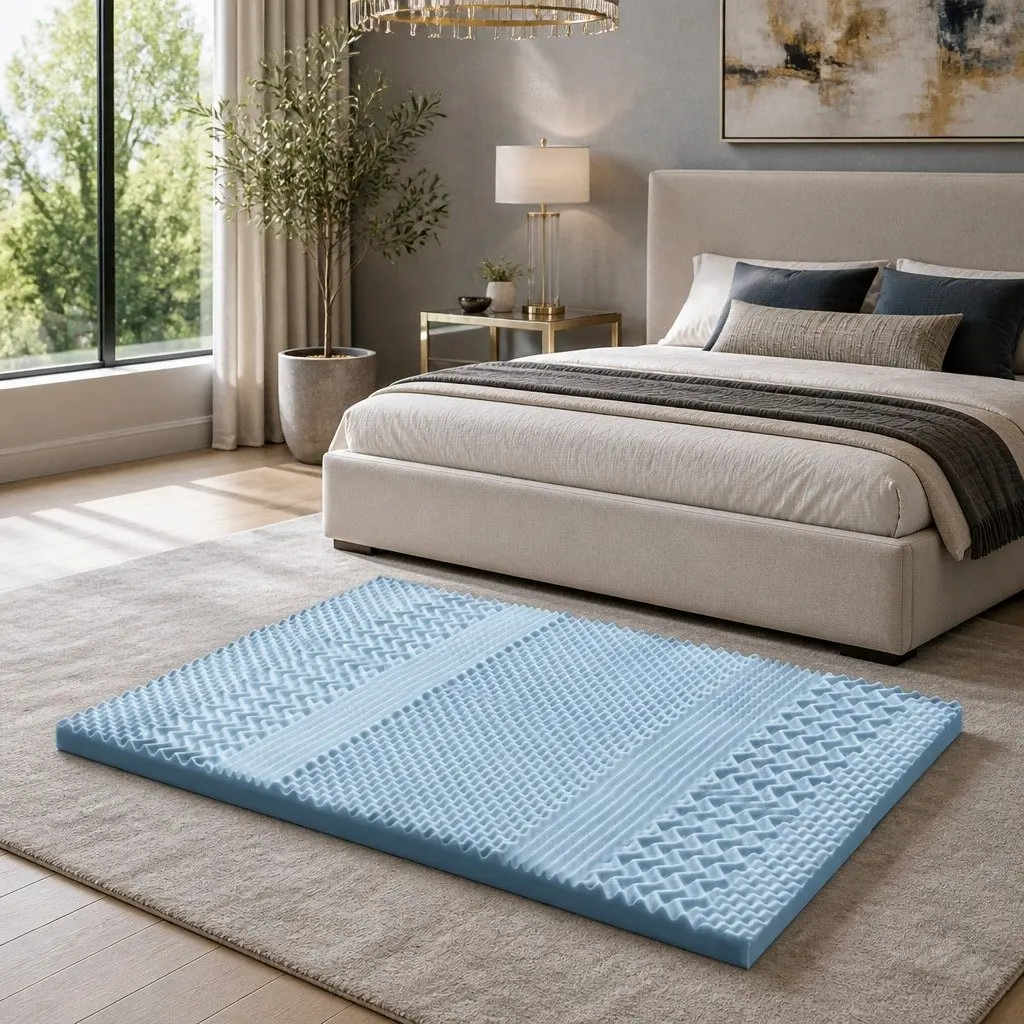 Memory Foam Mattress Topper 7-Zone 8cm King Size Contoured Support
