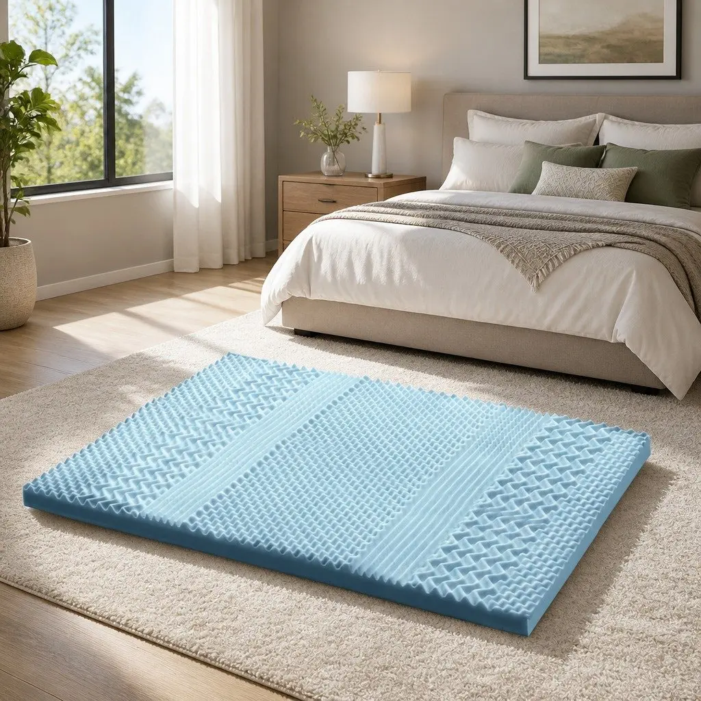 Memory Foam Mattress Topper 7-Zone 8cm Queen Contoured Support