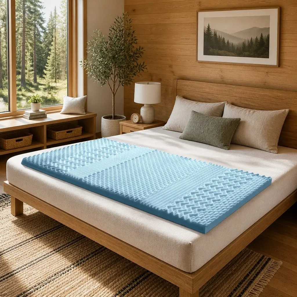 Memory Foam Mattress Topper 8cm Thick 7-Zone Contoured Support Single