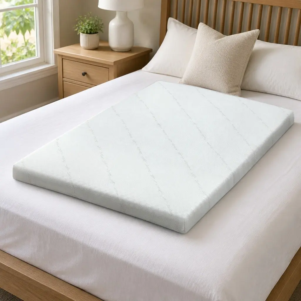 King Size Mattress Topper 10cm Cool Gel Infused Memory Foam with Bamboo Fabric Cover
