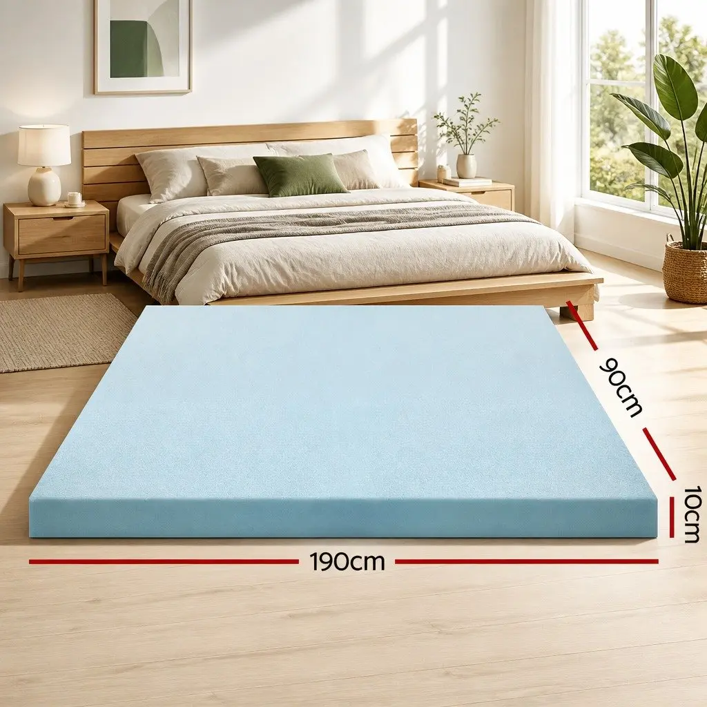 Memory Foam Mattress Topper Cool Gel Bamboo Cover 10cm