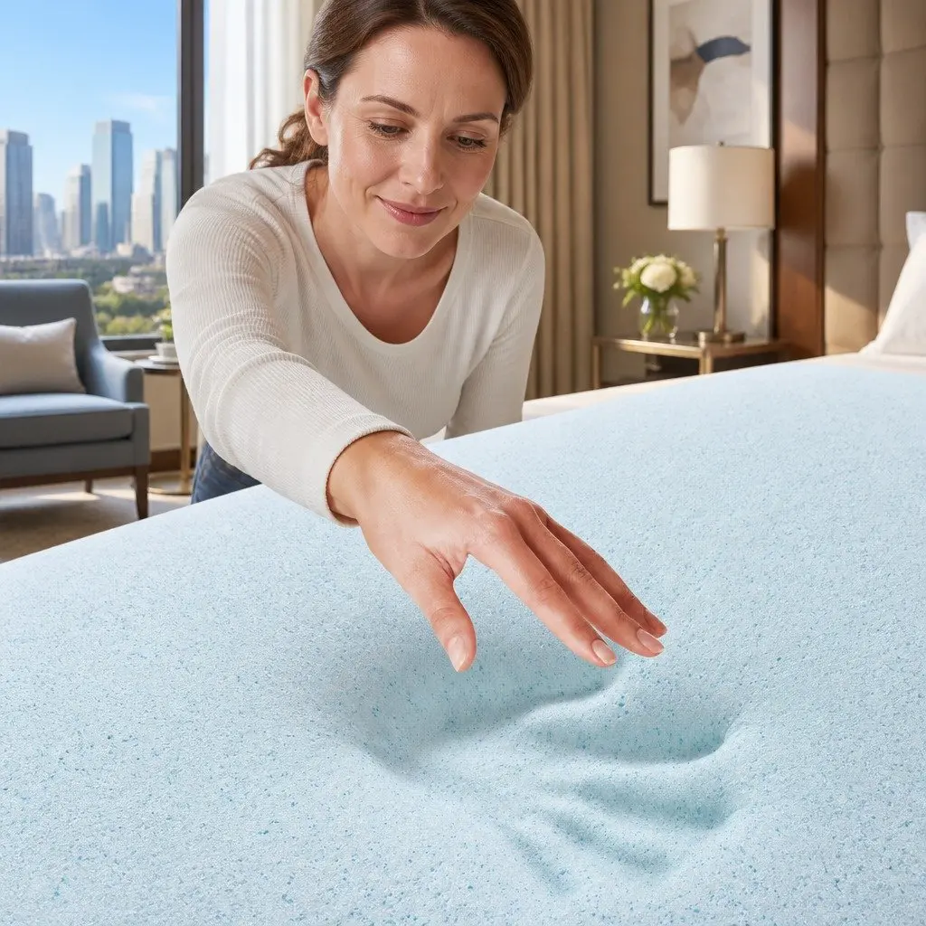 Memory Foam Mattress Topper Gel Infused Double Bed 5cm Pressure Relief Bamboo Cover