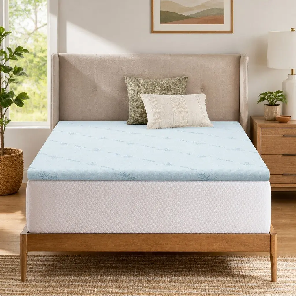 Memory Foam Mattress Topper Gel-Infused Cool 5cm Single Bed Pressure Relief