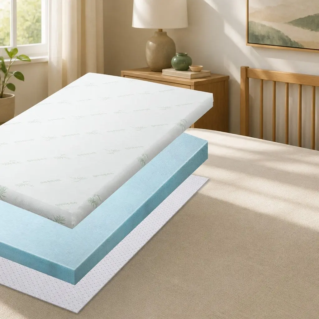 Memory Foam Mattress Topper Gel Infused Double Bed 8cm