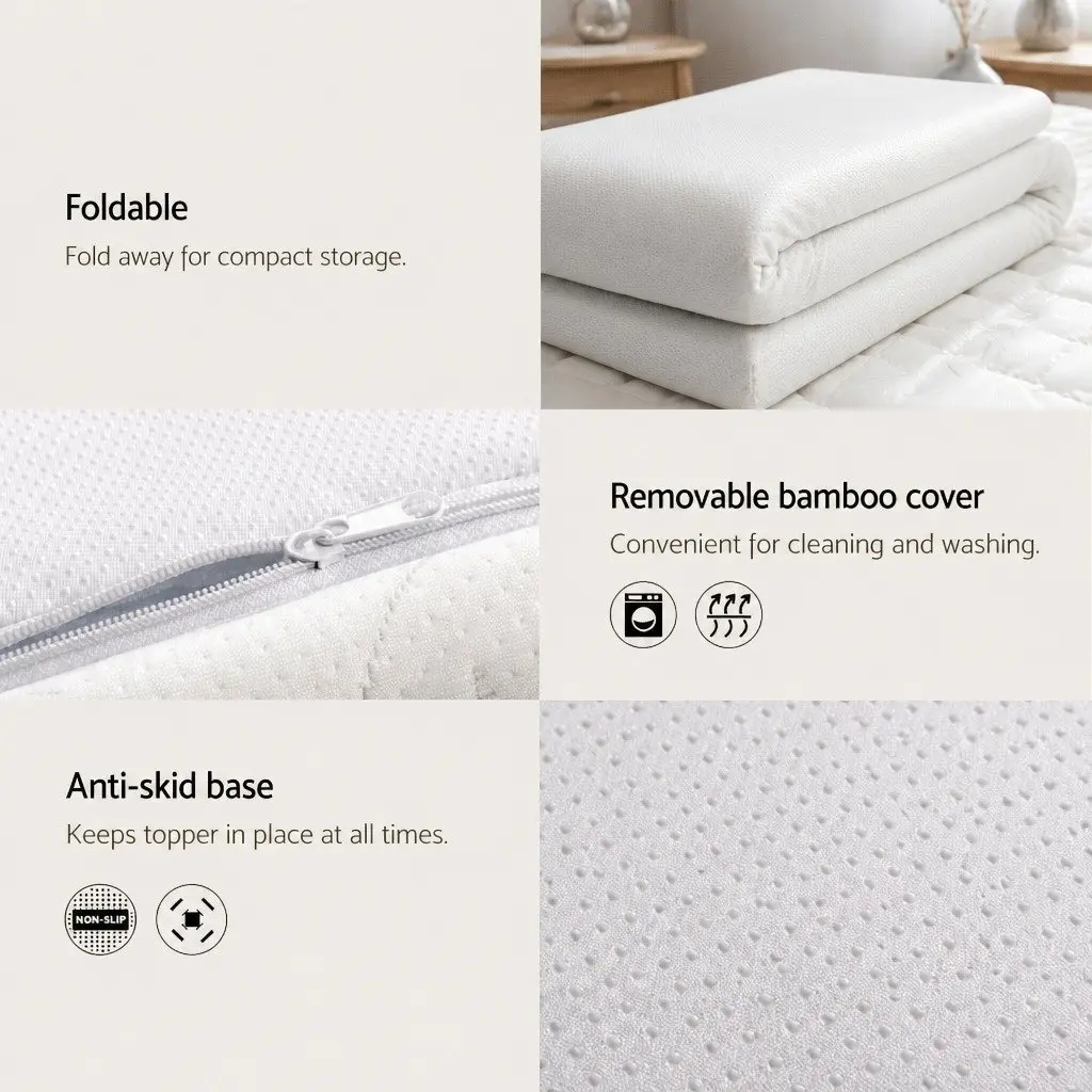 Memory Foam Mattress Topper Gel Infused Double Bed 8cm