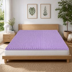 Memory Foam Mattress Topper 5cm Double Lavender Infused Egg Crate Pad Pressure