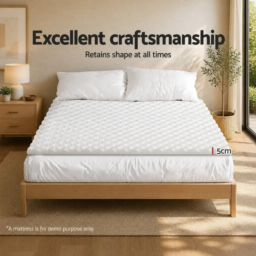 Memory Foam Mattress Topper Egg Crate 5cm Queen Bed Comfort Layer