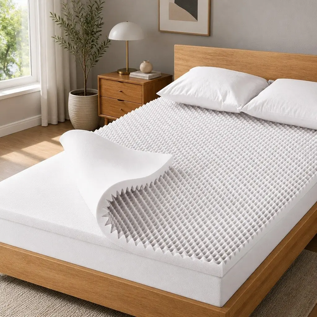 Memory Foam Mattress Topper Egg Crate 5cm Single Bed Comfort Layer