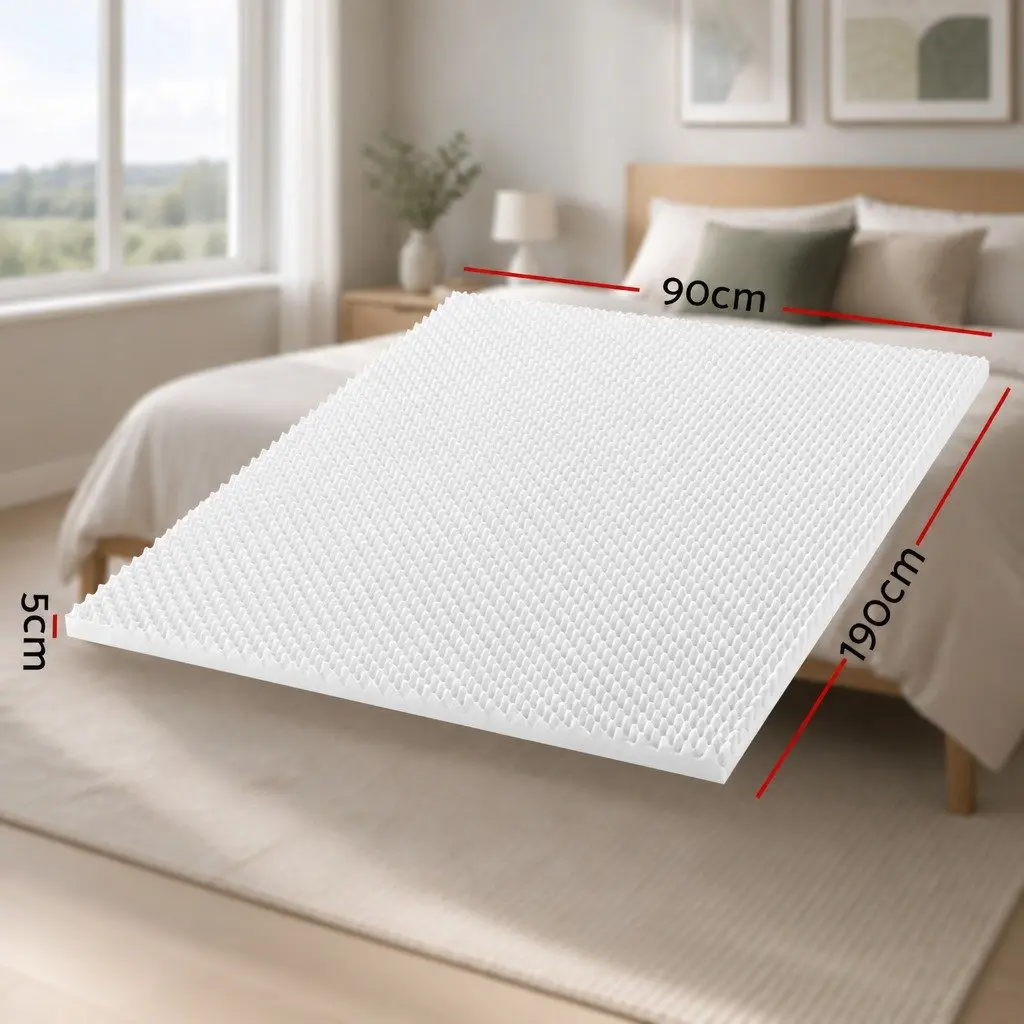Memory Foam Mattress Topper Egg Crate 5cm Single Bed Comfort Layer