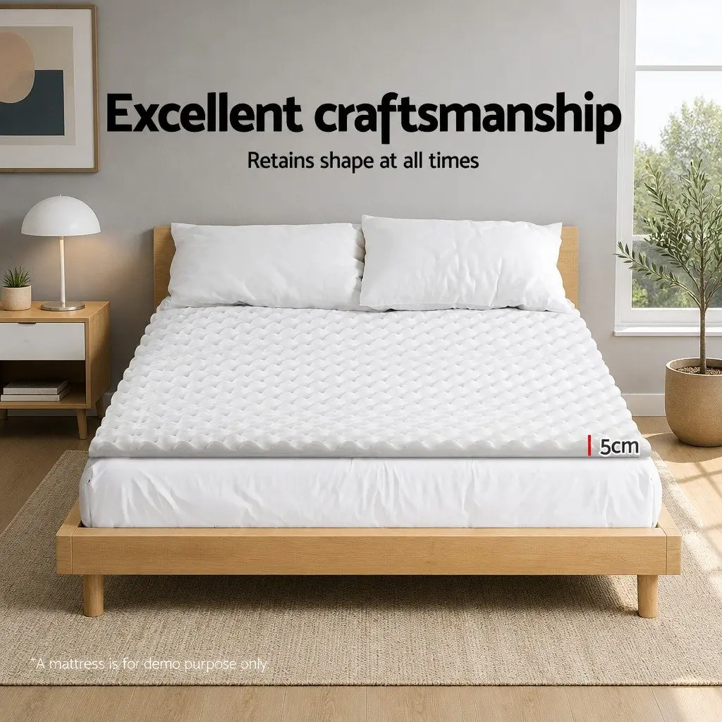 Memory Foam Mattress Topper Egg Crate 5cm Single Bed Comfort Layer