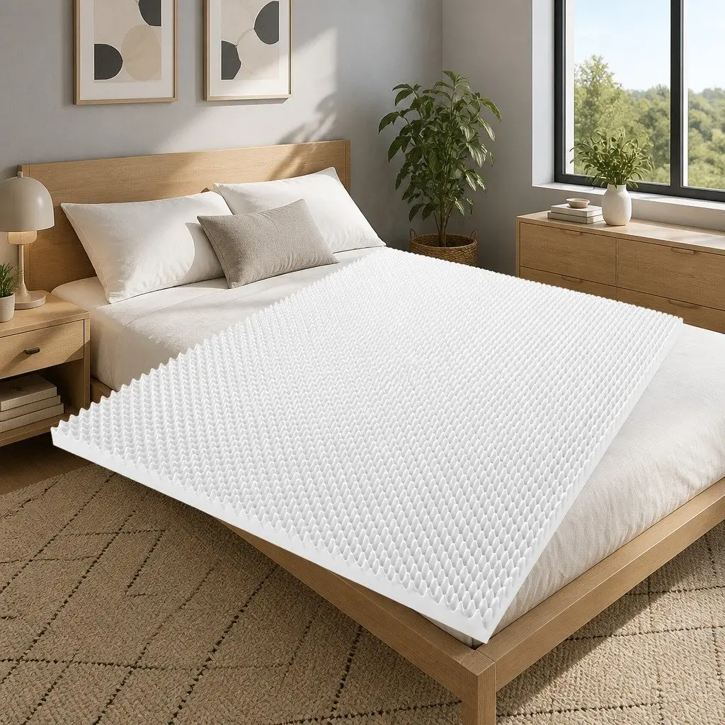 Memory Foam Mattress Topper Egg Crate 5cm Single Bed Comfort Layer