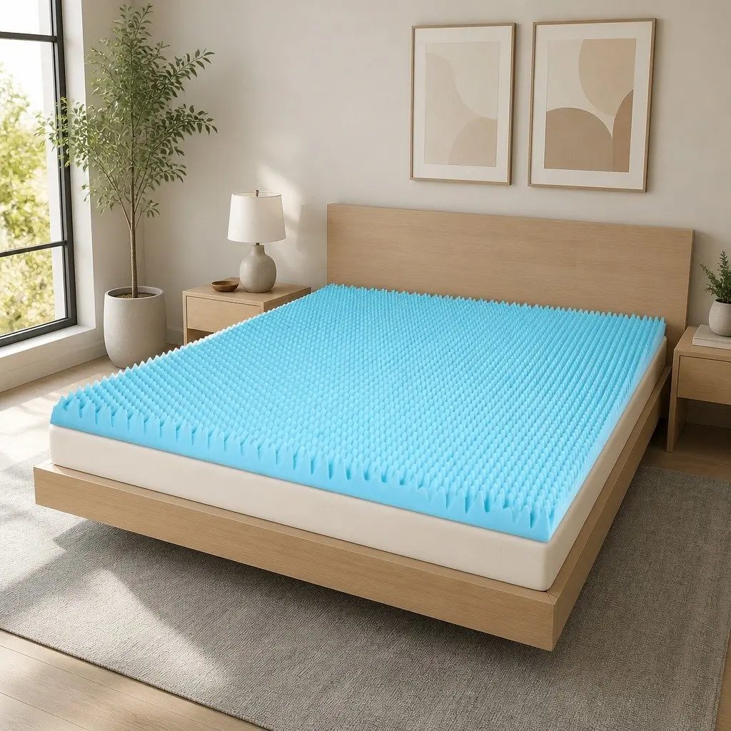 Memory Foam Mattress Topper 8cm Double Gel Infused Breathable Bamboo Cover