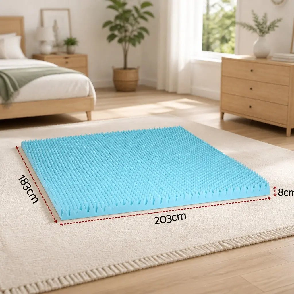 Memory Foam Mattress Topper 8cm Gel Infused Bamboo Cover King Bed