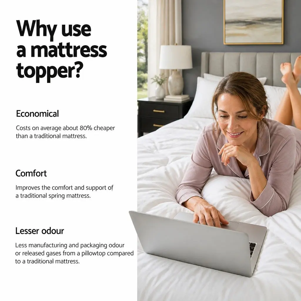 King Single 5cm Egg Crate Memory Foam Mattress Topper White Comfort Layer