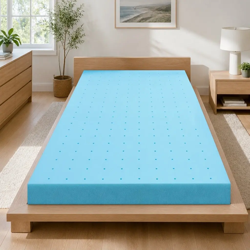 Memory Foam Mattress Topper 12cm Ventilated Gel Bamboo Cover King Single