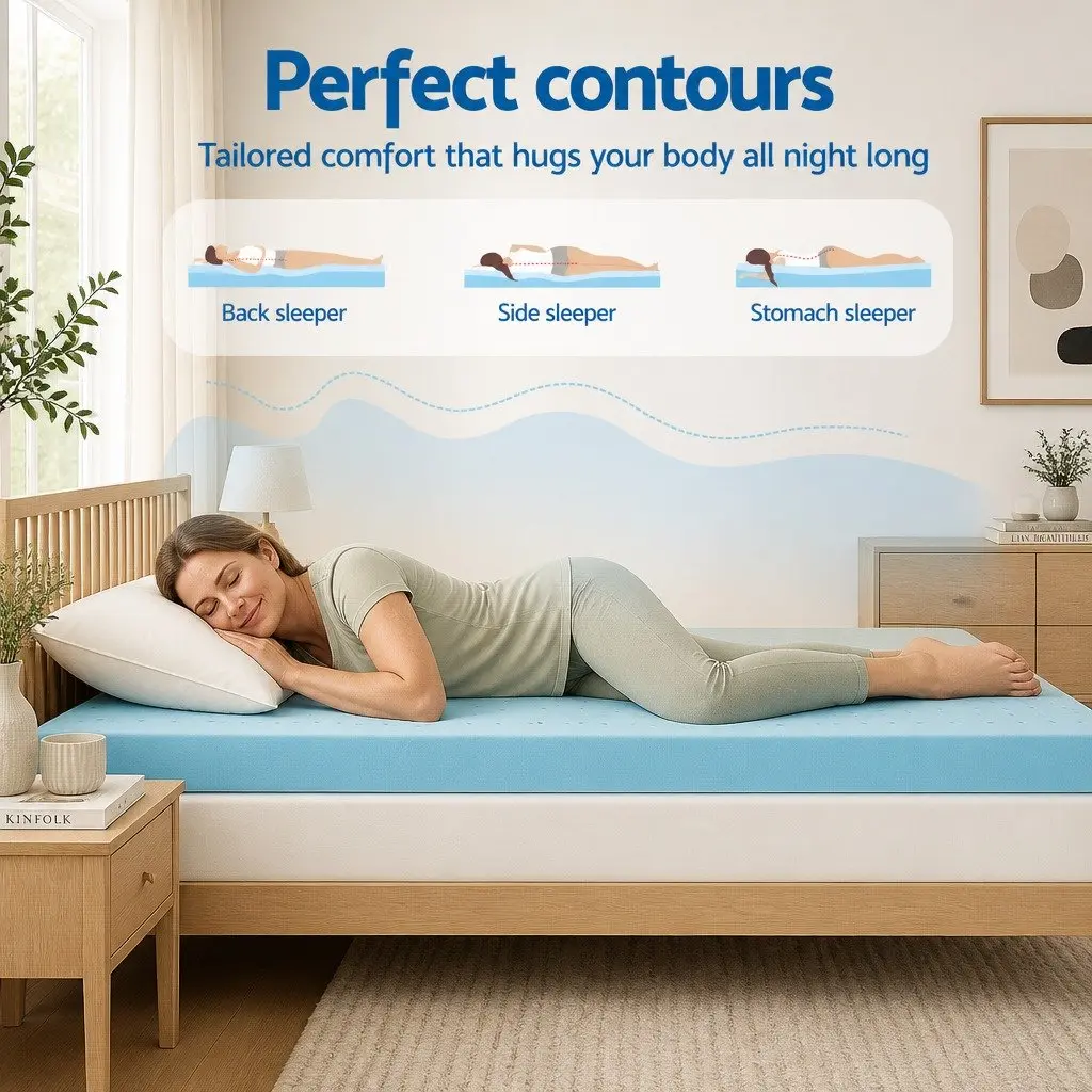 Memory Foam Mattress Topper 12cm Ventilated Gel Bamboo Cover King Single
