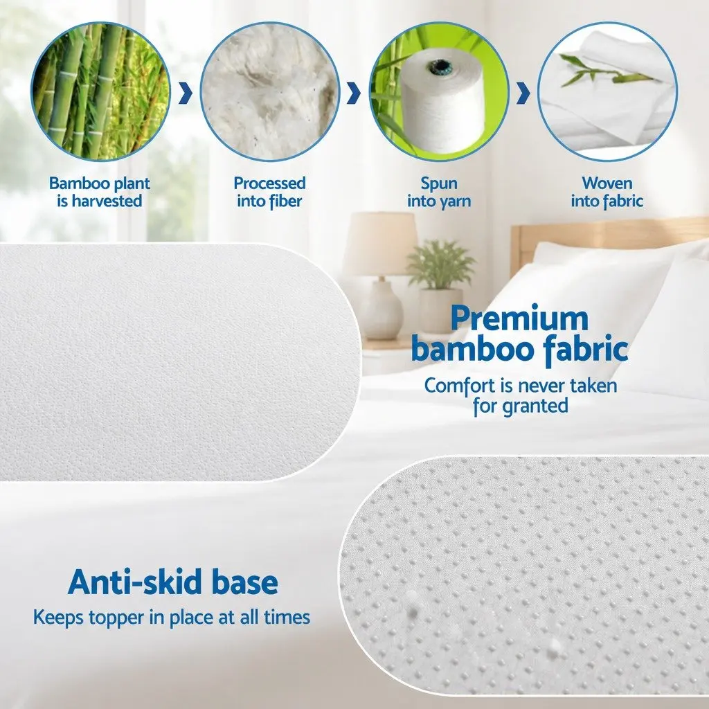 Memory Foam Mattress Topper 12cm Ventilated Gel Bamboo Cover King Single