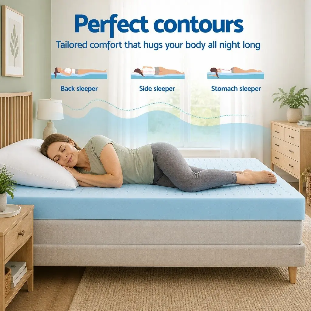 King Size Mattress Topper 12cm Ventilated Memory Foam with Cool Gel and Bamboo Cover