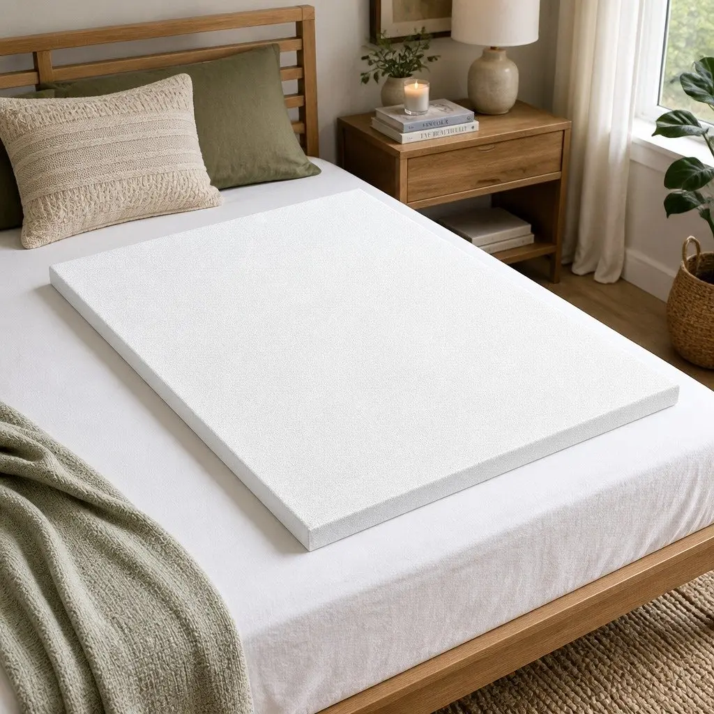 Memory Foam Mattress Topper 5cm Ventilated Gel Bamboo Cover Double Bed